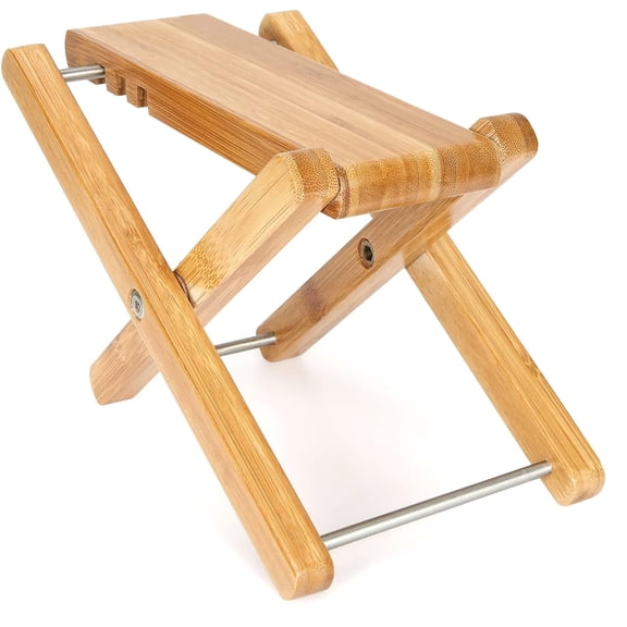 5Core Wooden Guitar Foot Stool 3 Level Adjustable Leg Rest Classical Footrest