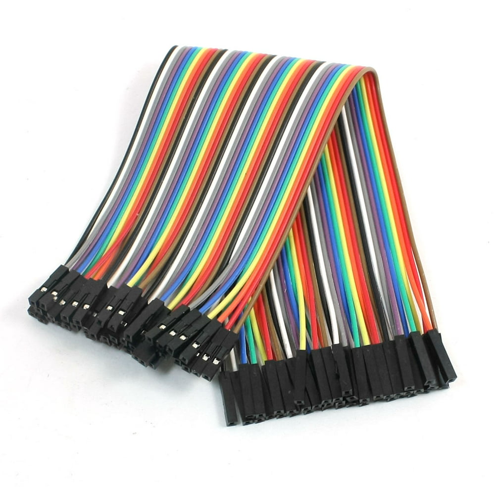 40PCS 21CM Female to Female 1 Pin Plug Jumper Cable Wires Multicolor ...