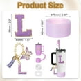 thumbnail image 2 of Juego de accesorios Uxcell para taza con asa, que incluye cubierta de silicona para popote, bota, tapón a prueba de derrames, encanto de asa, etiqueta de iniciales letra L, 2 of 7