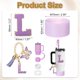 thumbnail image 2 of Juego de accesorios Uxcell para taza con asa, que incluye cubierta de silicona para popote, bota, tapón a prueba de derrames, encanto de asa, etiqueta de iniciales letra L, 2 of 7