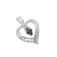 thumbnail image 3 of Aone Jewelry Natural Blue Diamond In Center Heart Shape Mom Pendant For Your Mother Crafted In 925 Sterling Silver With 18 Gold Plated Over 925 Sterling Silver Box Chain, 3 of 5
