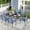 Blue, variant on Sophia & William 7-Piece Patio Dining Set Outdoor Rectangular Patio Dining Table Set with 6 Textilene Chairs for 6 Person - Brown