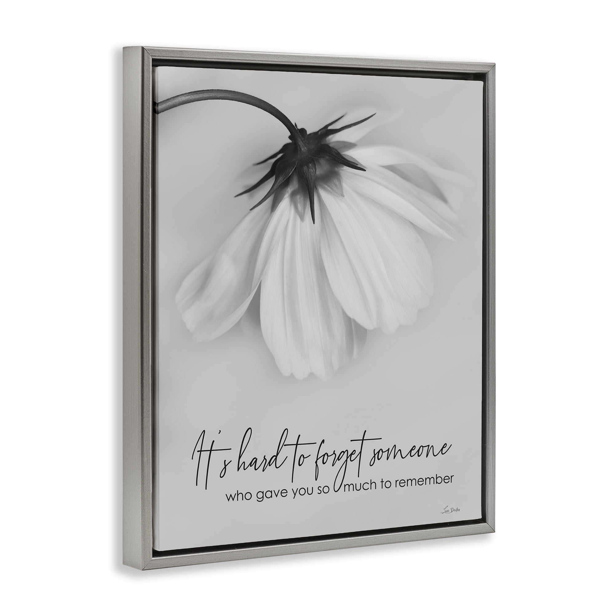 Stupell Industries So Much To Remember Botanical & Floral Painting Gray Floater Framed Art Print Wall Art, 17 x 21