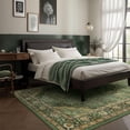 thumbnail image 1 of Boho Vintage Round Rug ft- Faux Wool Dreely Washable Area Rug Small Distressed Throw Rugs Floor Carpet for Door Mat Entryway Bedrooms Laundry (Round - ; Diameter Border ), 1 of 9