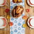 thumbnail image 5 of Blue Pumpkin Table Runner - 60 Inch Long Fall Thanksgiving Harvest Rustic Farmhouse Cotton and Linen Blended Dress Scarves Farmhouse Table Runner for Kitchen Dining, Coffee Table, 13" x 60", 5 of 8