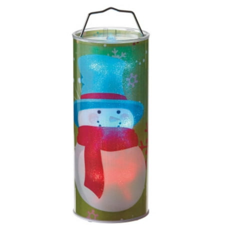 12" Battery Operated Transparent Snowman LED Color Changing Lighted Hanging Christmas Lantern