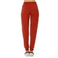 thumbnail image 3 of J. METHOD Women's Active French Terry Joggers Yoga Gym Workout Cotton Solid Sweatpants Lounge Sweat Pants with Pockets NEWP117 Rust S, 3 of 3