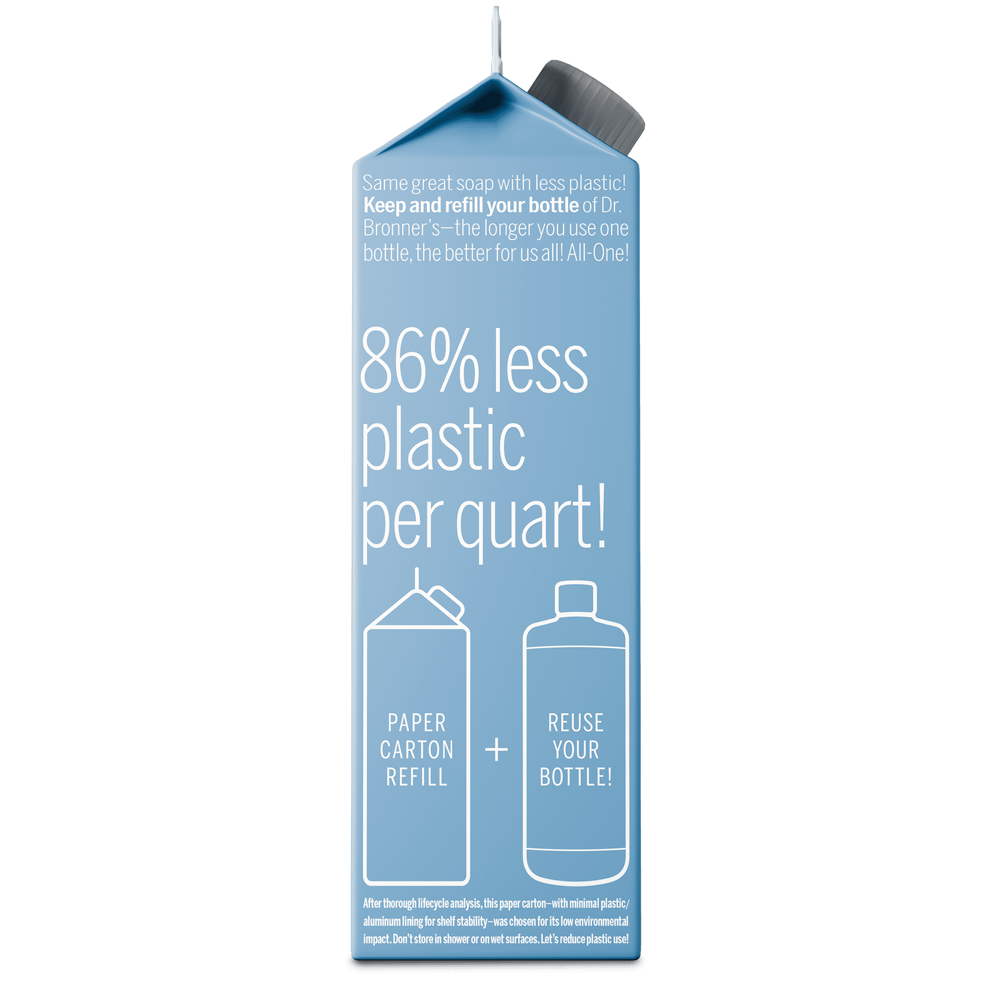 Dr. Bronner's Magic Soap Refill - Baby Unscented - Pure-Castile Liquid Soap Carton - 32 oz – for face, body wash, hands