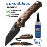 Benchmade 290BK Full Immunity Black Dark Earth Handle 2.49'' CPM-M4 (62-64 HRC) Pocket Knife with Blue Lube Lubricant