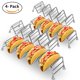 thumbnail image 1 of Juego de 4 soportes para tacos de acero inoxidable de primera calidad para tacos duros o blandos para niños, 1 of 13