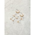 thumbnail image 3 of Time and Tru Goldtone Initial Letter Earring Set, 4 Pairs, Letter X, 3 of 3