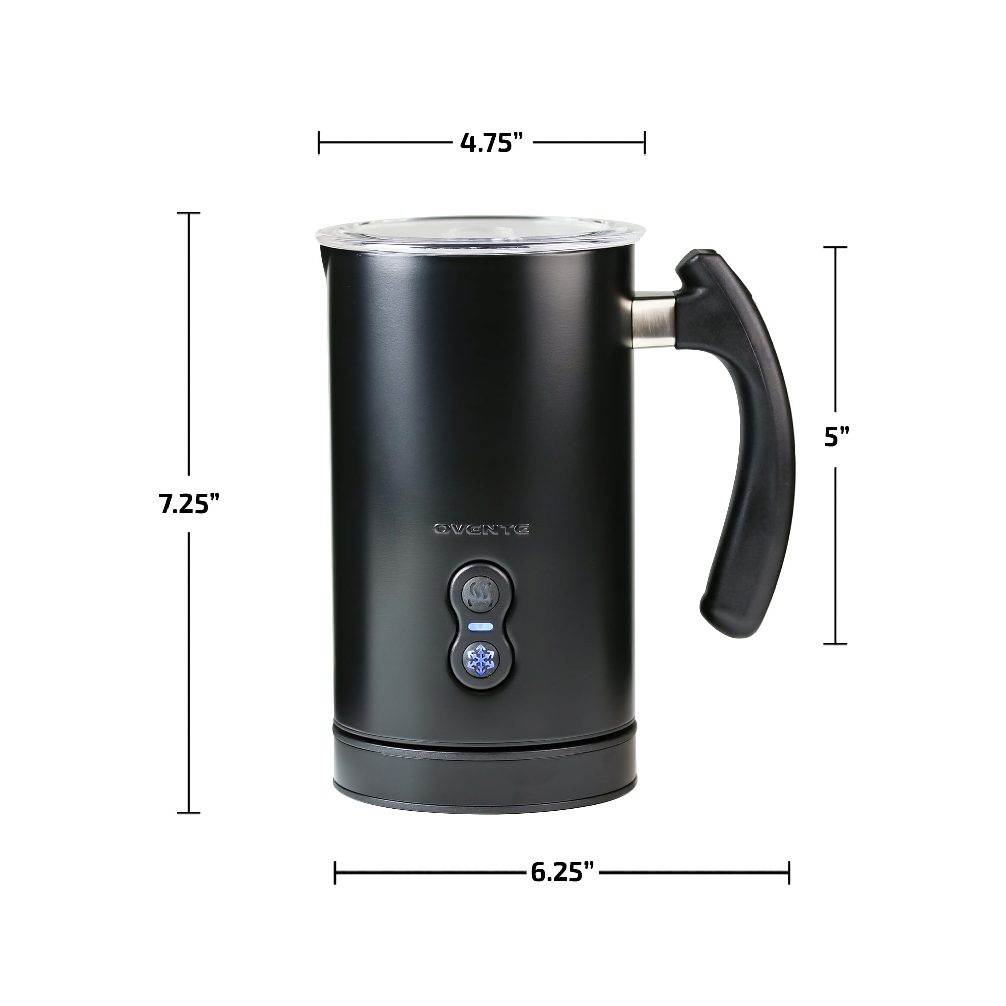 OVENTE 8.1 oz. White Stainless Steel Electric Milk Frother 3 in 1