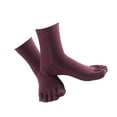 thumbnail image 1 of serony 1Pair Comfy Five Toe Socks Cotton High Crew Sock Athletic Solid Socks Purple, 1 of 5