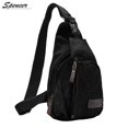thumbnail image 5 of Spencer Canvas Sling Bag Small Crossbody Backpack Casual Shoulder Chest Daypack for for Men Women Cycling Hiking Travel - 11.02"*7.09"*1.97" (Black), 5 of 8