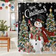 thumbnail image 6 of Black Merry Christmas Snowman Shower Curtains for Bathroom, Xmas Tree Gift Winter Snowflake Deer Waterproof Fabric Shower Curtain for Bathroom Bathtub Decoration, Machine Washable, 54x"78", 6 of 9