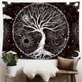 thumbnail image 3 of Tree of Life Tapestry,Black and White Galaxy Space Tapestries Aesthetic Psychedelic Wall Hanging decor for Living Room Bedroom, 3 of 8