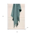 thumbnail image 6 of HomeRoots 518784 Teal & Blue Knitted 100 Percent Cotton Throw Blanket, 6 of 8