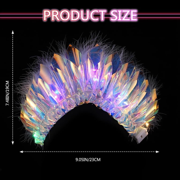 MODANU Light Up Laser Headbands LED Glowing Headpiece  display picture 2