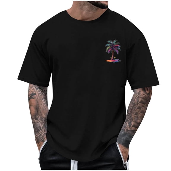 Krdevn Men's Graphic Print Short Sleeve T Shirt Comfortable Crewneck Tee for Casual Daily Wear and Outdoor Activities,XXL