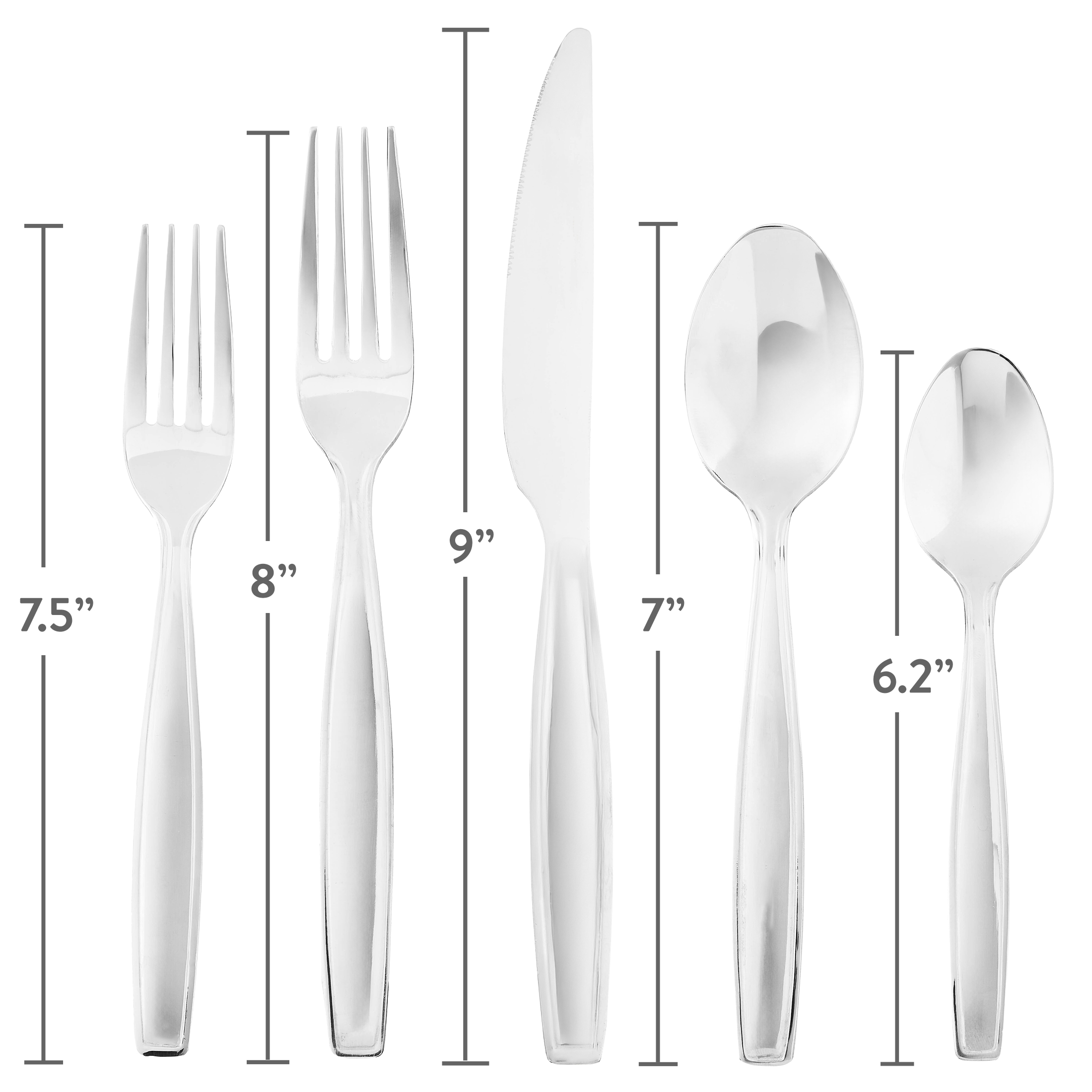 Mainstays Fairport 20-Piece Stainless Steel Flatware Set, Service for 4