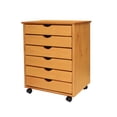 thumbnail image 3 of Adeptus Solid Wood 76152  6 Drawer Wide Roll Cart - Med Pine, 3 of 9
