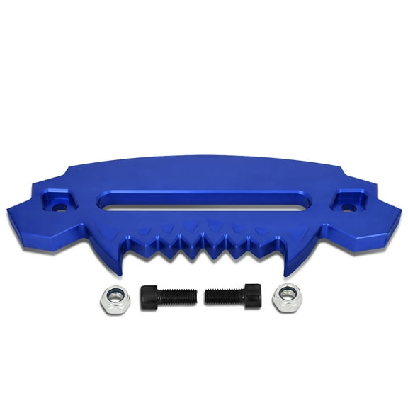 DNA Motoring HITCH-ALU-003-BL 10" Aluminum Devil skull style Hawse Fairlead for Synthetic Winch Rope Cable Lead Guide 4x4 Off-Road ATV/UTV Blue