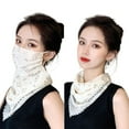 thumbnail image 1 of Women Sun Protection Veil Triangle Print Scarf UV Protection Breathable Mask, 1 of 8