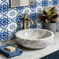thumbnail image 5 of 24Sheets Matte PVC Tile Sticker Waterproof Peel and Stick Backsplash 7.87" x 7.87" Blue White Flowers Wall Stickers Self Adhesive Decals DIY Decor, 5 of 7