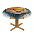 thumbnail image 3 of WYYP A Majestic Lion Waterproof Resistant Fabric Round Tablecloth for Home Kitchen Outdoor Decoration White, 3 of 8
