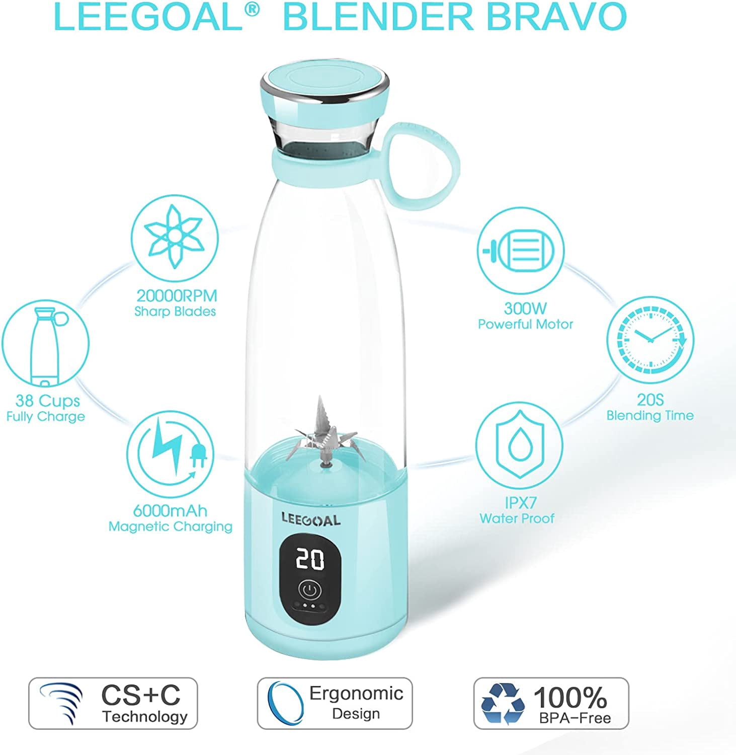PrestoJuice Usb Electric Portable Electric Blender