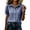 *Dark Blue, variant on Women's Gingham Button Down Shirt , Ladies' Collared Puff Short Sleeve Blouse , Summer Work Everyday Top For Women,Light Blue,S-3XL