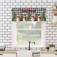 thumbnail image 4 of Christmas Snowman Kitchen Valances for Windows 42x12 Inch Kitchen Curtains Valances Rod Pocket Black White Plaid Snowflake Pine Tree Bathroom Window Valances for Window Treatment Decor, 4 of 6