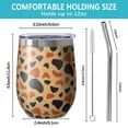 thumbnail image 5 of Leopard Print 12oz Stainless Steel Insulated Wine Tumbler with Lid and Straw – Double Wall Vacuum Mug for Hot & Cold Drinks, 304 Steel Interior, Sweat-Free Design, 5 of 5