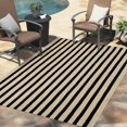 thumbnail image 3 of Outdoor Patio Rug 3x5, Washable Black and White Outdoor Rug, Outside Welcome Mat Striped Porch Door Mat Outside Entrance Layered Indoor Doormat, 3 of 7