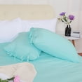 thumbnail image 7 of PiccoCasa Washed Cotton Duvet Cover Set of 3 with 2 Pillowcases, Queen Cyan, 7 of 7