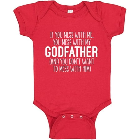 

Don t Mess With My Godfather Baby Bodysuit One Piece or Toddler T-Shirt Funny Godson Goddaughter Gift