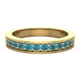 thumbnail image 4 of Halfway Semi-Eternity Blue Diamond Wedding Ring / Band Comfort Fit 14K Gold, 4 of 5