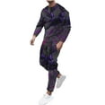 thumbnail image 2 of Wavsuf Sweatsuits 2pcs Sets Mens Jogger Set Long New Motion Shirt Sweatshirt and Sweatpants Purple Size L, 2 of 5