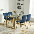 thumbnail image 5 of Homy Casa 47.2'' Rectangular Dining Table with Tempered Glass Top, Gold Legs, 5 of 12