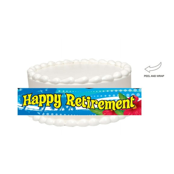 Beach Retirement Edible Cake Side Photo Image Decoration