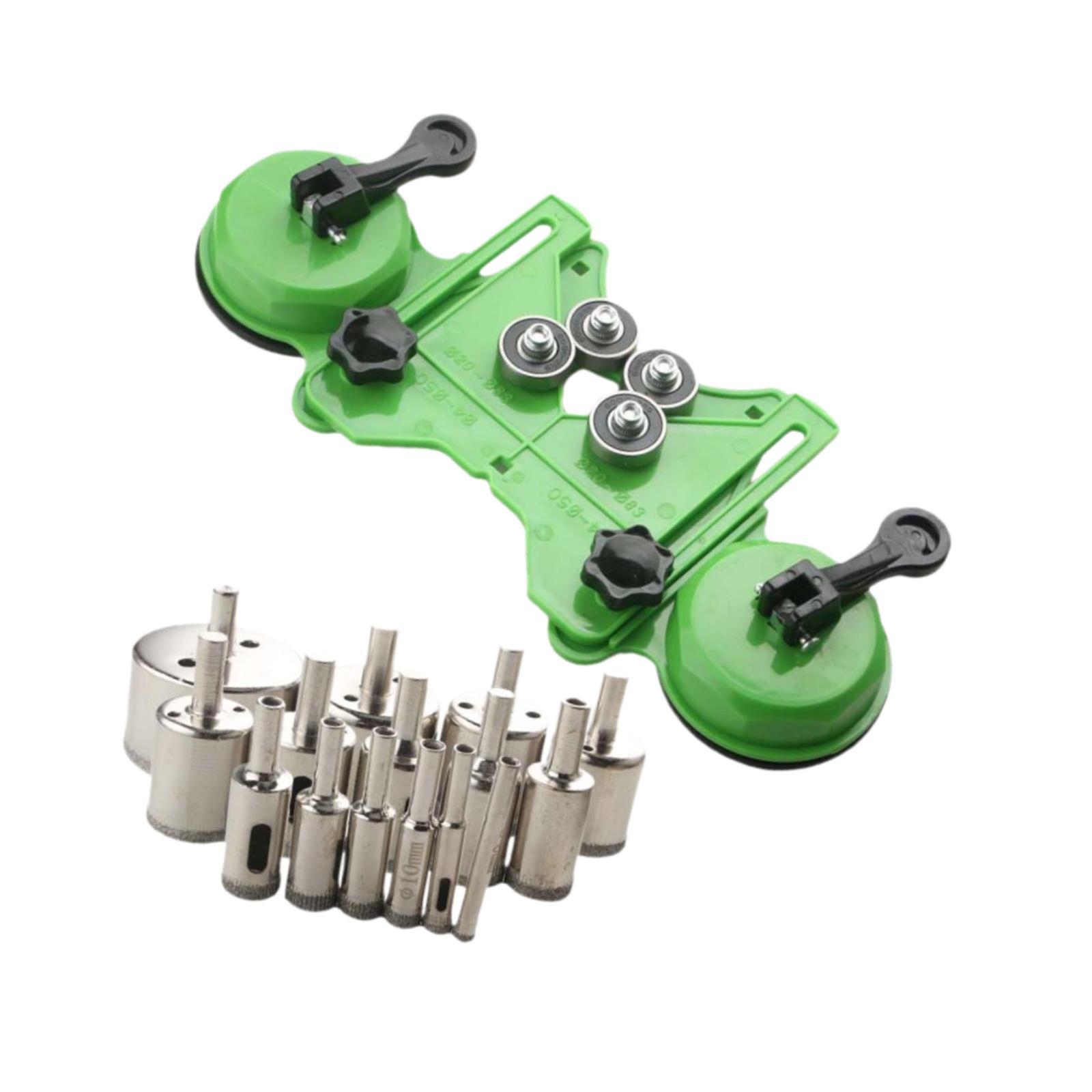 16 Pieces Tile Saw Centering Locator Drill Guide Portable Carbon Steel Set for Granite Marble Aquarium Work