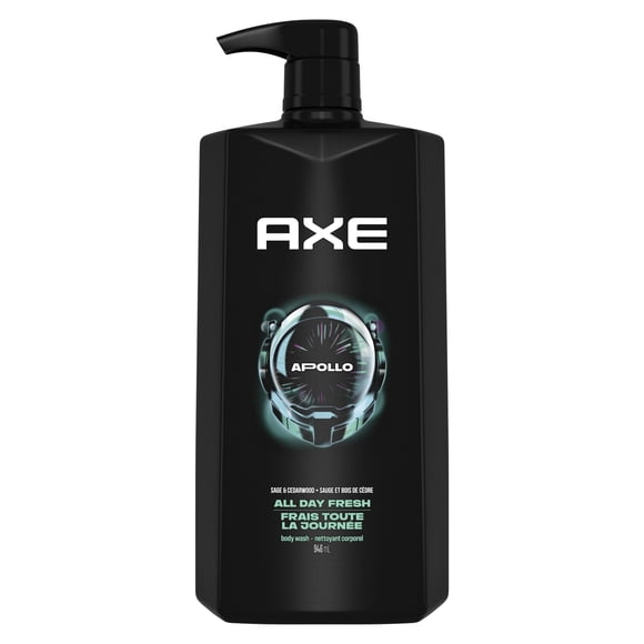 AXE Apollo Body Wash for All Day Freshness, Sage & Cedarwood, with 100% Plant-Based Moisturizers, 946mL