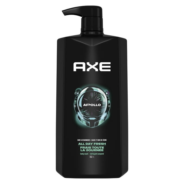 AXE Apollo Body Wash for All Day Freshness, Sage & Cedarwood, with 100% Plant-Based Moisturizers, 946mL