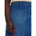 thumbnail image 3 of Terra & Sky Women's Plus Size Knit Denim Skirt, 30" Length, Sizes 16W-24W, 3 of 5