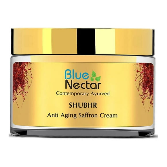 Blue Nectar Anti Aging Face Moisturizer for Women – Moisturizer Face Cream for Deep Hydration – Ayurvedic Natural Saffron Wrinkle Cream for Face