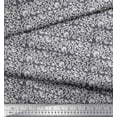 thumbnail image 2 of Soimoi Polyester Crepe Fabric Leaves & Floral Block Printed Fabric 1 Yard 52 Inch Wide, 2 of 3