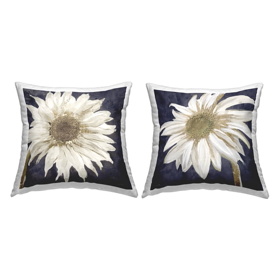 Stupell Industries Modern White Daisy Flower Close Up Petals Design by Sophie 6 Throw Pillow (set of 2)