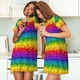 thumbnail image 4 of Balery Bright Rainbow Camisón de manga corta con cuello redondo para mujer, cómodo y elegante., 4 of 6