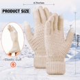 thumbnail image 2 of 2 Pairs Women's Winter Touchscreen Gloves Warm Fleece Lined Knit Gloves Elastic Cuff Winter Texting Gloves, 2 of 7
