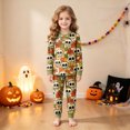 thumbnail image 2 of NIEWTR Girls Halloween Set Cute Cartoon Print Long Sleeved Homewear Two Piece Set Halloween Pajamas Toddler Girl Cute Pjs For Girls, 2 of 7